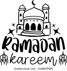 Ramadan Kareem Quotes. Ramadan Eid Lettering Quotes For Printable Poster, Tote Bag, Mugs, T-Shirt Design.
