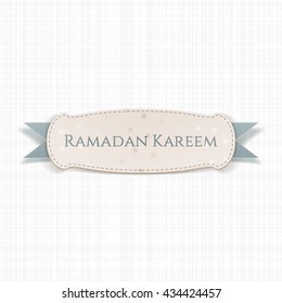 Ramadan Kareem realistic Banner with Ribbon