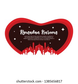 Ramadan kareem red liquid banner template vector.