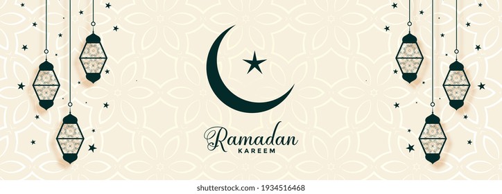 ramadan kareem religious banner with islamic decoration