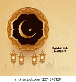 Ramadan Kareem religious Islamic festival decorative background vector