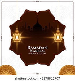 Ramadan Kareem religious Islamic festival decorative background vector