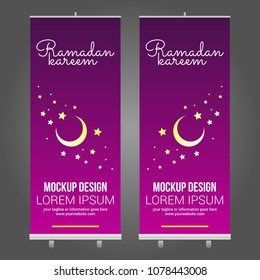 Ramadan Kareem Roll Up Banner Vector Template Design