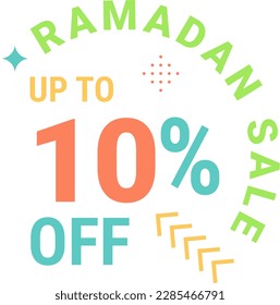 Ramadan Kareem Sale Up to 10% Off on All Products Arabic Calligraphy on Green Banner