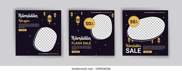 Ramadan Kareem. Ramadan Sale. Arabic concept. Holiday Shopping. Banners vector for social media ads, web ads, business messages, discount flyers and big sale banner.