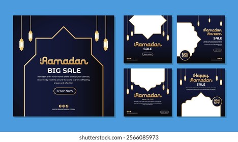 Ramadan Kareem Sale Arabic concept Holiday Shopping Banners vector for social media ads