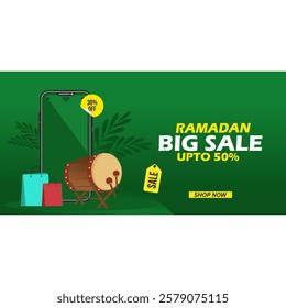 Ramadan Kareem Sale Banner Islamic Illustration vector