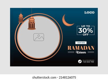 Ramadan kareem sale banner and poster ramadan sales social media posts 