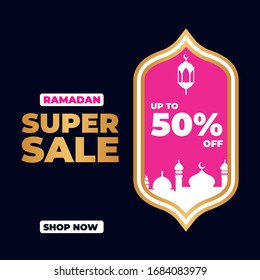 Ramadan Kareem Sale Design Vector. Suitable for Greeting Card, Poster and Banner