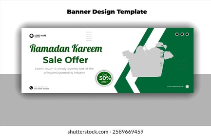 Ramadan kareem sale offer cover design template