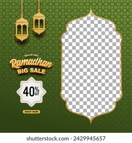 Ramadan Kareem Sale social media post template. square flyer and banner. background. editable vector illustration and organized layer.