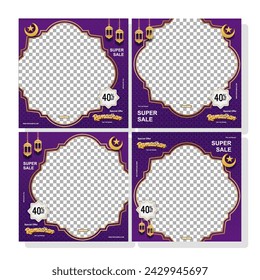 Ramadan Kareem Sale social media post template. square flyer and banner. background. editable vector illustration and organized layer.