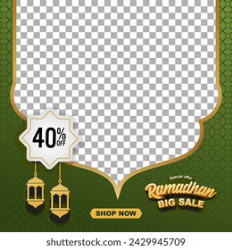 Ramadan Kareem Sale social media post template. square flyer and banner. background. editable vector illustration and organized layer.