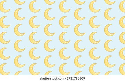 Ramadan Kareem Seamless Pattern with Crescent Moon
