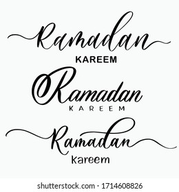 Ramadan Kareem. Set of modern calligraphy inscriptions.