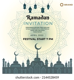Ramadan Kareem set of posters or invitations design Vector