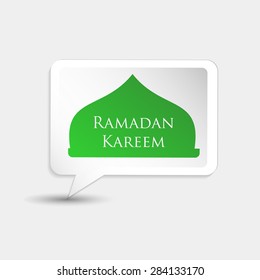 Ramadan Kareem in Shout and Bubble Concept. Vector Illustration