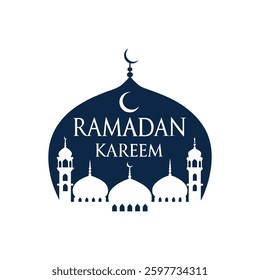 ramadan kareem silhouette logo vector line art logo design