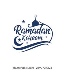 ramadan kareem silhouette logo vector line art logo design