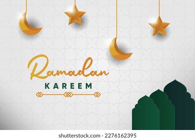 Ramadan Kareem Simple Background. Ramadan Kareem Greeting Card. Vector Illustration