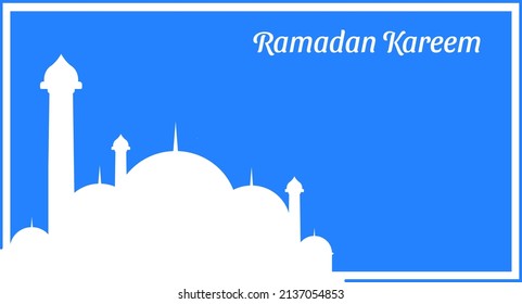ramadan kareem simple banner, vector silhouette