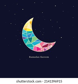 Ramadan Kareem einfaches Design und elegant mit Crescent Mond