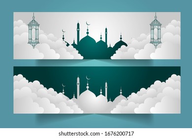 Ramadan kareem simple greeting card design vector 