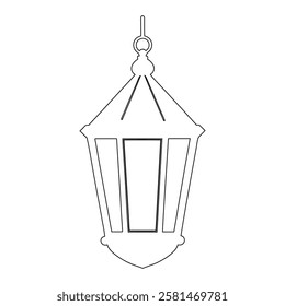 Ramadan Kareem Single Line Art Vector Illustration – Minimalist Islamic Design on White Background