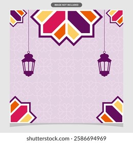Ramadan Kareem social media banner design and simple Islamic background.