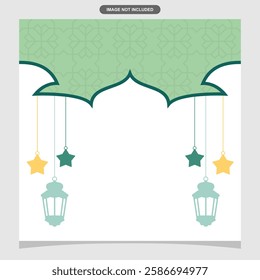 Ramadan Kareem social media banner design and simple Islamic background.