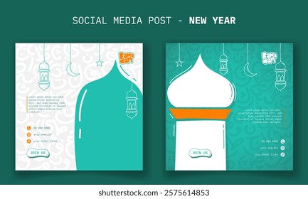 Ramadan kareem. social media post template for ramadan kareem in line art design with arabic letters background. Good template for ramadan campaign