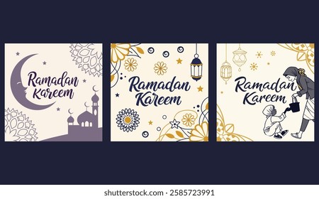  Ramadan Kareem Social Media Post Designs set

