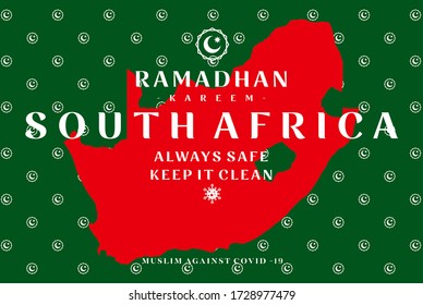 Ramadan Kareem South Africa Always Safe Keep It Clean. World Campaign Wallpaper Background Against Covid 19 Pandemic