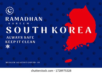 Ramadan Kareem South Korea Always Safe Keep It Clean. World Campaign Wallpaper Background Against Covid 19 Pandemic