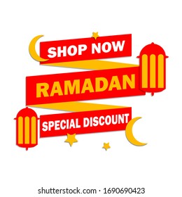 Ramadan kareem special discount banner template. Vector illustration