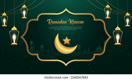 Ramadan Kareem square background template vector design Decorated With macca and moon. Islamic eid mubarak graphic for social media