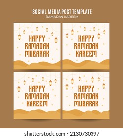 Ramadan Kareem Square Web Banner Space Area and Background