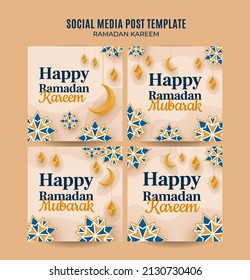 Ramadan Kareem Square Web Banner Space Area and Background