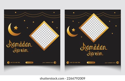 Ramadan Kareem Square Web 
Banner social media post Template Design. Editable Banner for Social Media Posts or Online Advertising.