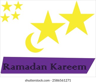 Ramadan Kareem, stars and crescent