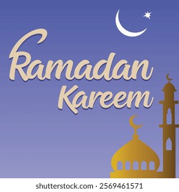 ramadan kareem taxt effect moon and stare 