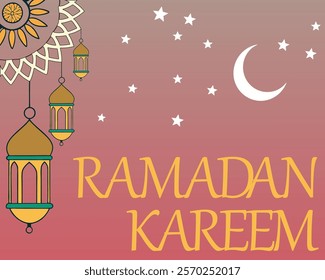 ramadan kareem taxt moon and stare