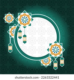 fuente de fondo de plantilla ramadan kareem , diseño de tarjeta con linterna de linterna o ramadán con fondo de gradación de color verde,decoración islámica de elemento ornamento islámico con efecto claro