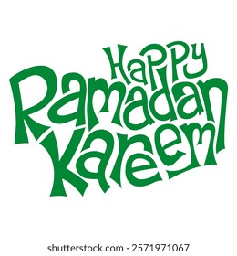 Ramadan kareem template design in hand drawn typography of happy ramadan kareem. good template for ramadan campaign