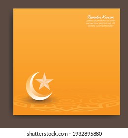 Ramadan kareem template design with moon and star decoration on the edge. Great vector for social media, web, sales promotion, greeting cards etc.