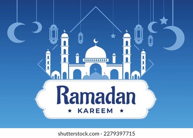 Diseño de plantilla de Ramadan kareem para tarjetas de felicitación. Ilustración del vector