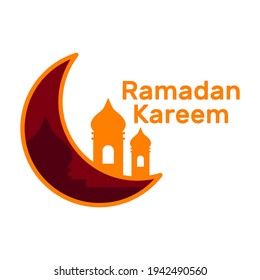 Ramadan Kareem Template for Label, logo, Banner. Vector illustration