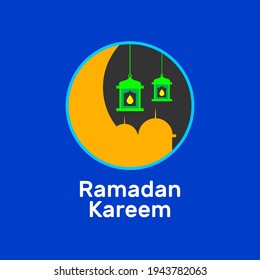 Ramadan Kareem Template for Label, logo, Banner. Vector illustration