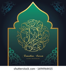 Ramadan Kareem Template, with mandala design, vector Illustration. switable for greeting card, poster and banner.