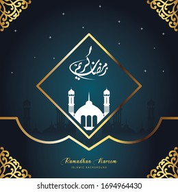 Plantilla Ramadan Kareem, con diseño mandala, vectorial Ilustración. intercambiable para tarjetas de felicitación, carteles y banners.